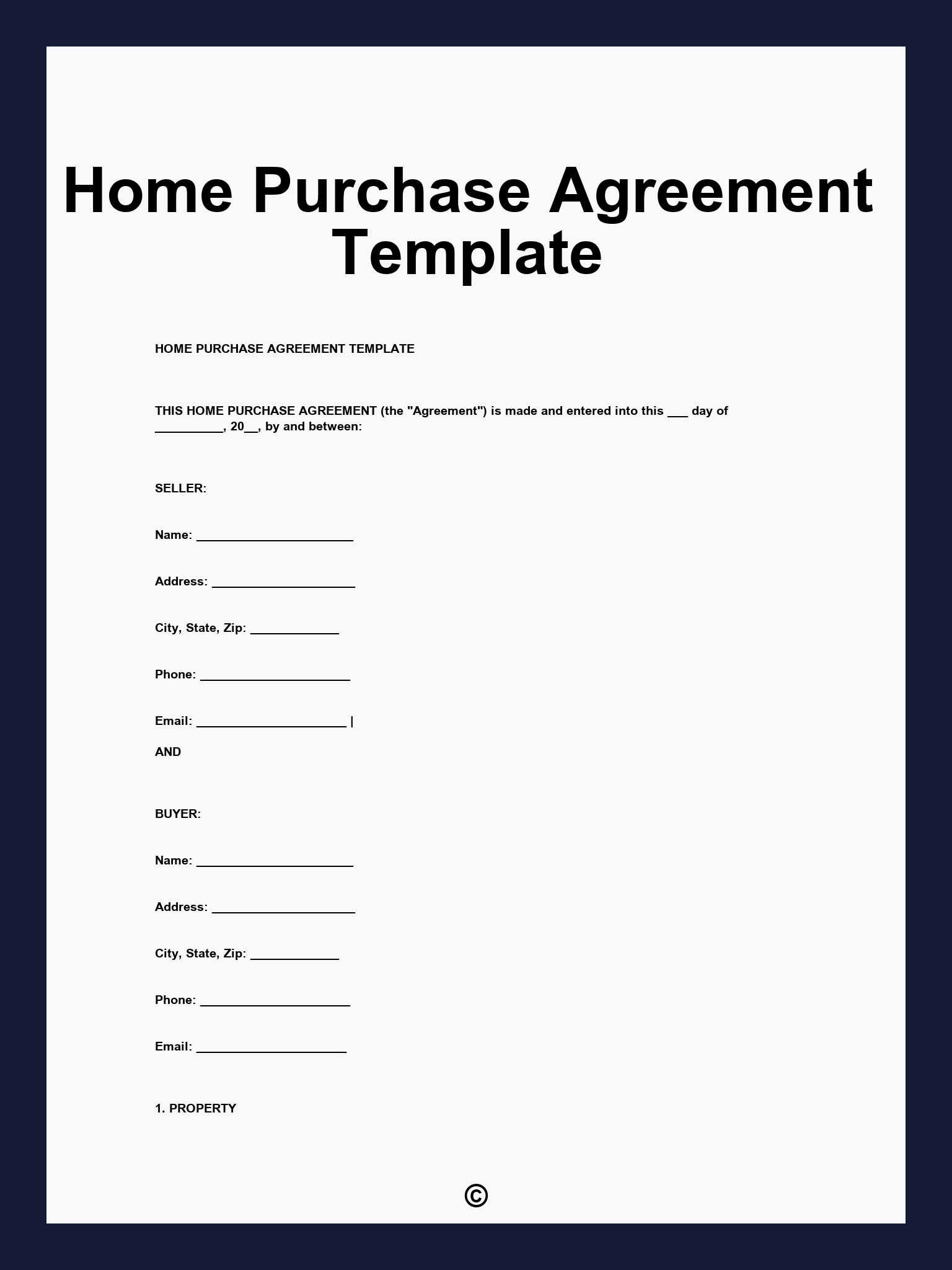 Home Purchase Agreement Template