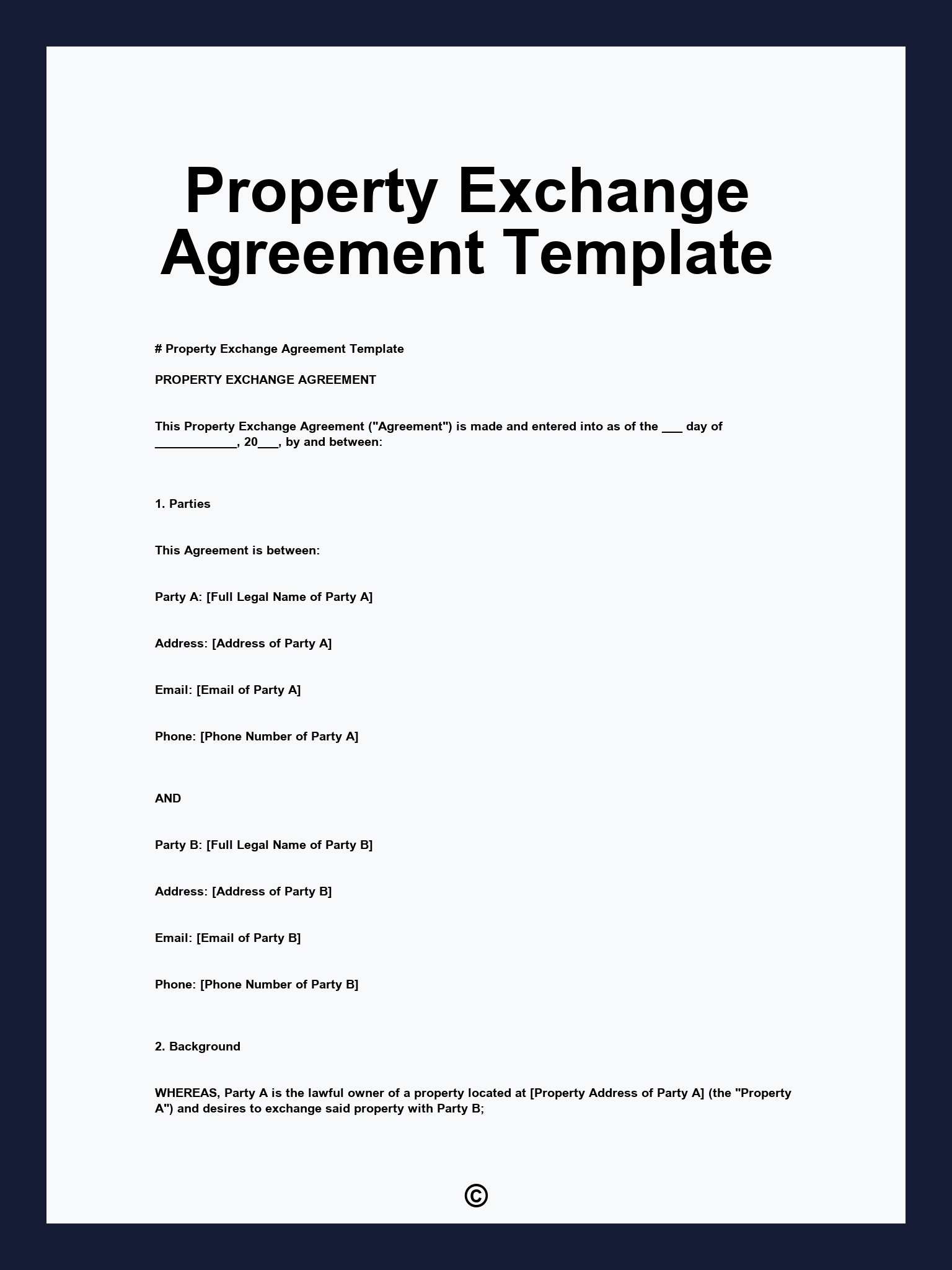 Property Exchange Agreement Template